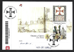 Registered Letter With  Block Of Order Of Christ Founded In Castro Marim Castle In 1319. Cross Of The Order Of Chris. - Cristianesimo