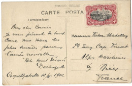 !!! CONGO, CPA DE 1912, DÉPART DE COQUILHATVILLE POUR NICE (FRANCE). - Lettres & Documents