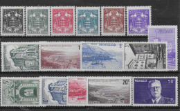 MONACO 1941/43 STEMMI ED EFFIGIE DI LUIGI 2°  16 VAL. COMPLETA ** MNH LUSSO C2031 - Unused Stamps