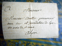 LAC 1773 ¨Pour LYON Cachet De Cire Rouge Au Verso - ....-1700: Précurseurs