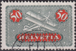 1935 Flugpost Schweiz ⵙ Zum:CH F9z, Mi:CH 184z,Yt:CH.PA9a, Grünlichgrau/rot, Doppeldecker Flugzeug - Gebraucht