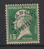 FRANCE - 1922-27 - Préo N°YT. 65 - Pasteur 15c Vert - Neuf Luxe ** / MNH / Postfrisch - 1893-1947