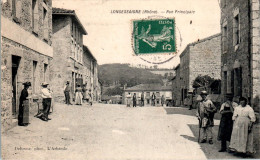 Longessaigne Canton Saint-Laurent-de-Chamousset Rue Principale Rhône Cpa Voyagée En 1908 En B.Etat - Other & Unclassified