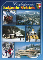 BAD GASTEIN, MULTIPLE VIEWS, LUGE, HORSES, ARCHITECTURE, CHURCH, SKI RESORT, POOL, EMBLEM, AUSTRIA, POSTCARD - Bad Gastein