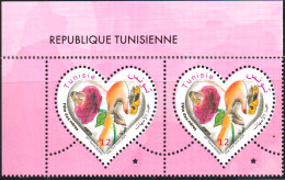 2024-Tunisie- Fête Des Mères -Femme- Enfant- Rose- Papillon- Mains- En Paire 2v   -.MNH****** - Tunisia (1956-...)