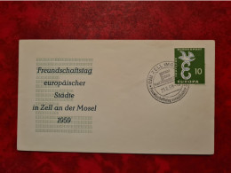 Lettre Allemagne 1959 FREUNDSCHAFTSTAGA EUROPAISCHER STADATE IN ZLL AN DER MOSEL  TIMBRE EUROPA - Autres & Non Classés