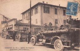 SOSPEL (Alpes-Maritimes) - Hôtel De France Macari, Autocar Express Excursions Savoie Côte D'Azur - Voyagé 1923 (2 Scans) - Sospel