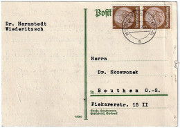 Nazi Germany Postal Stationery - Dr Hermstedt Lawyer Siegel June 7, 1936 Wiederitzsch District Court Leipzig - Postkarten