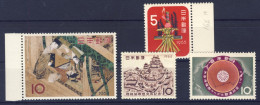 1964/65-Giappone (MNH=**) 4 Valori Settimana Filatelica,anno Nuovo,posa Cavo Sot - Sonstige & Ohne Zuordnung