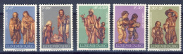 1971-Lussemburgo (MNH=**) Serie 5 Valori Pro Infanzia Statuette In Legno Scolpit - Autres & Non Classés