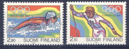 1992-Finlandia (MNH=**) Serie 2 Valori Olimpiadi Di Barcellona Nuoto, Sci Di Fon - Otros & Sin Clasificación
