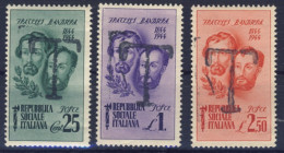 1944-Italia (MNH=**) Serie 3 Valori F.lli Bandiera Con Grande T Soprastampa A Ma - Ongebruikt