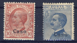 1912-Caso (MNH=**) 10c.+25c. Effige Vittorio Emanuele - Aegean (Caso)