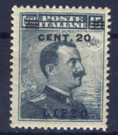 1912-Lipso (MNH=**) 20/15c. Effige Vittorio Emanuele - Ägäis (Lipso)