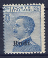 1912-Rodi (MNH=**) 25c. Effige Vittorio Emanuele Cat.Sassone Euro 20 - Egeo (Rodi)