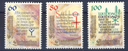 1993-Liechtenstein (MNH=**) Serie 3 Valori Natale,testi Di Canti Natalizi - Unused Stamps