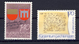 1967-Liechtenstein (MNH=**) Serie 2 Valori Passaggio Della Contea Di Vaduz Al Pr - Unused Stamps