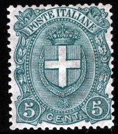1897-Italia (MNH=**) 5c.Stemma Di Savoia Ben Centrato - Autres & Non Classés