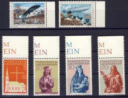 1966/9-Liechtenstein (MNH=**) 2 Serie 6 Valori Chiesa Parrocchiale Di Vaduz,Euro - Ungebraucht