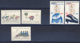 1988-Liechtenstein (MNH=**) Due Serie 5 Valori Olimpiade Calgary,Europa - Nuovi