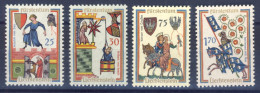 1963-Liechtenstein (MNH=**) Serie 4 Valori Menestrelli - Nuevos