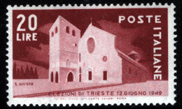 1949-Italia (MNH=**) L.20 Elezioni Trieste - 1946-60: Nieuw/plakker