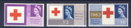 1963-Gran Bretagna (MNH=**) Serie 3 Valori Croce Rossa - Nuovi