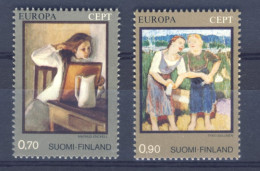 1975-Finlandia (MNH=**) Serie 2 Valori Quadri,Europa - Otros & Sin Clasificación