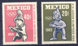 1965-Messico (MNH=**) Serie 2 Valori Olimpiade Messico - Mexique