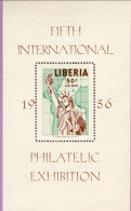 1956-Liberia (MNH=**) Foglietto 1 Valore Mostra Filatelica Internazionale - Liberia