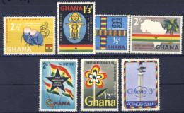 1959/61-Ghana (MNH=**) 2 Serie 7 Valori Tamburi,anniversari Vari - Ghana (1957-...)