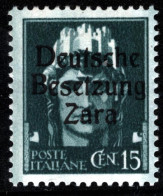 1943-Zara Occupazione Tedesca(MNH=**) Imperiale 15c.soprastampato - German Occ.: Zara