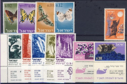 1963/70-Israele (MNH=**) 3 Serie 12 Valori Nuovo Anno Ebraico,farfalle,vedute - Andere & Zonder Classificatie
