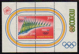 1968-Indonesia (MNH=**) Foglietto S.2v."Olimpiadi Di Mexico" - Indonésie