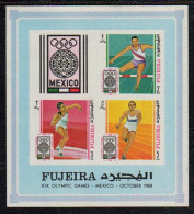 1968-Fujeira (MNH=**) Foglietto S.4v.non Dentellato "Giochi Olimpici Mexico" - Fujeira