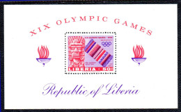 1968-Liberia (MNH=**) Foglietto S.1v."Giochi Olimpici Mexico" - Liberia