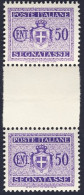 1945-Italia (MNH=**) Coppia Segnatasse 50c.violetto Senza Filigrana Con Interspa - Ongebruikt