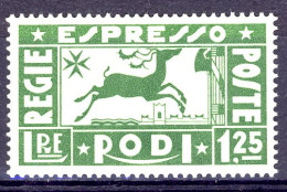 1936-Rodi (MNH=**) Espresso L. 1.25 Cervo In Corsa Cat.Sassone Euro 12.50 - Egée