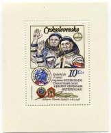 1979-Cecoslovacchia (MNH=**) Foglietto S.1v."volo Spaziale Intercosmos"cat.Yvert - Andere & Zonder Classificatie