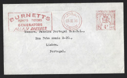 Letter With Pennant Issued From Hull, England In 1956 With 'Burnetts, Pumps, Engines, Generators'. Brief Met Wimpel Uitg - Fabriken Und Industrien
