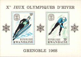 1967-Rwanda (MNH=**) Foglietto S.2v."10 Giochi Olimpici Invernali A Grenoble"cat - Andere & Zonder Classificatie