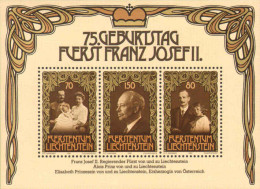 1981-Liechtenstein (MNH=**) Foglietto S.3v."75 Compleanno Del Principe Franz Jos - Sonstige & Ohne Zuordnung