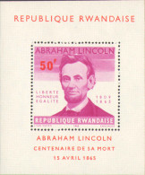 1965-Rwanda (MNH=**) Foglietto S.1v."Abramo Lincoln"cat.Yvert Euro 4 - Altri & Non Classificati