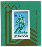 1980-Bulgaria (MNH=**) Foglietto S.1v.""Olimpiade Invernale Di Lake Placid"cat.Y - Sonstige & Ohne Zuordnung