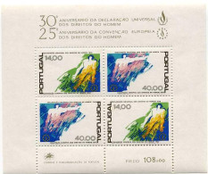 1978-Portogallo (MNH=**) Foglietto Due S.4v."30 Anniversario Della Dichiarazione - Andere & Zonder Classificatie