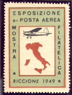 1949-Italia (MNH=**) Erinnofilo Esposizione Di Posta Aerea Mostra Filatelica Ric - Erinnophilie