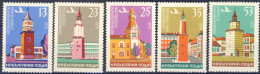 1980-Bulgaria (MNH=**) Posta Aerea Serie 5 Valori Torri - Other & Unclassified