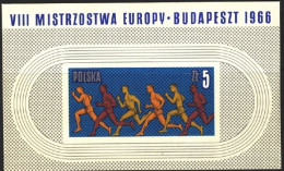 1966-Polonia (MNH=**) Foglietto S.1v."European Athletic Championship" - Otros & Sin Clasificación