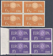 1960-Irlanda (MNH=**) S.2v."Europa Cept" In Quartina, L'alto Valore Con Bordo Di - Ungebraucht