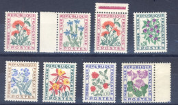 1964/71-Francia (MNH=**) Segnatasse Serie 8 Valori Fiori - Unused Stamps